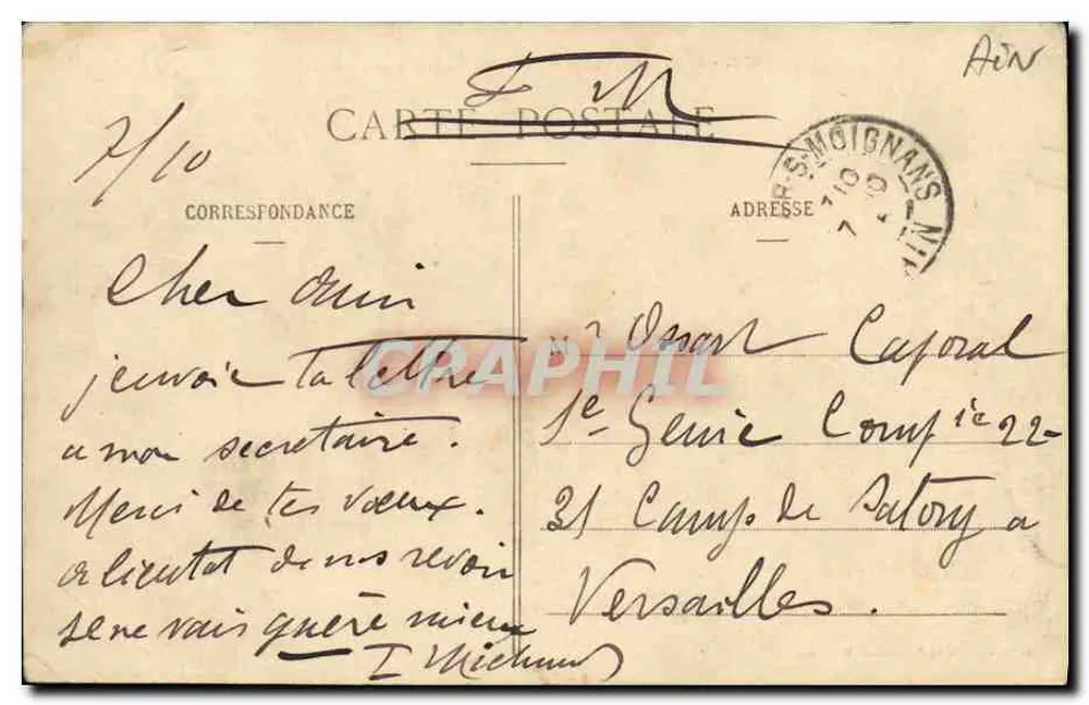 Saint-Trivier-sur-Moignans — Vue générale — O.Fu, édit, à St-Trivier-sur-Moignans - Verso