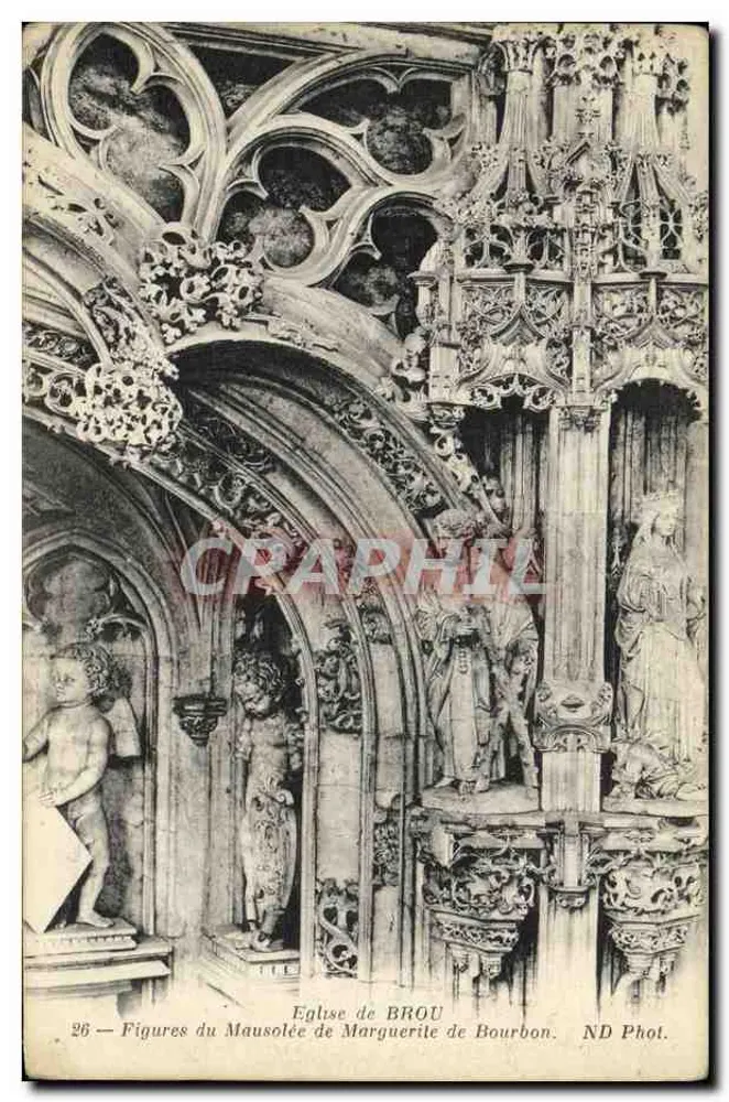 Kirche von Brou — Figuren des Mausoleums von Marguerite de Bourbon — ND Fotografie - Vorderseite