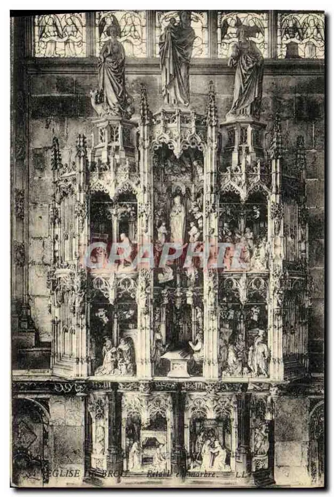 Igreja de Broce — Retábulo em mármore — L.L. (editor) - Frente
