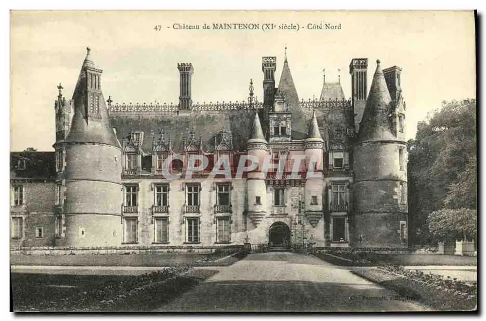 Kasteel van Maintenon (XIe eeuw) — Noordzijde — Uitgever: Ch. Pourault, n° 47 - Voorkant