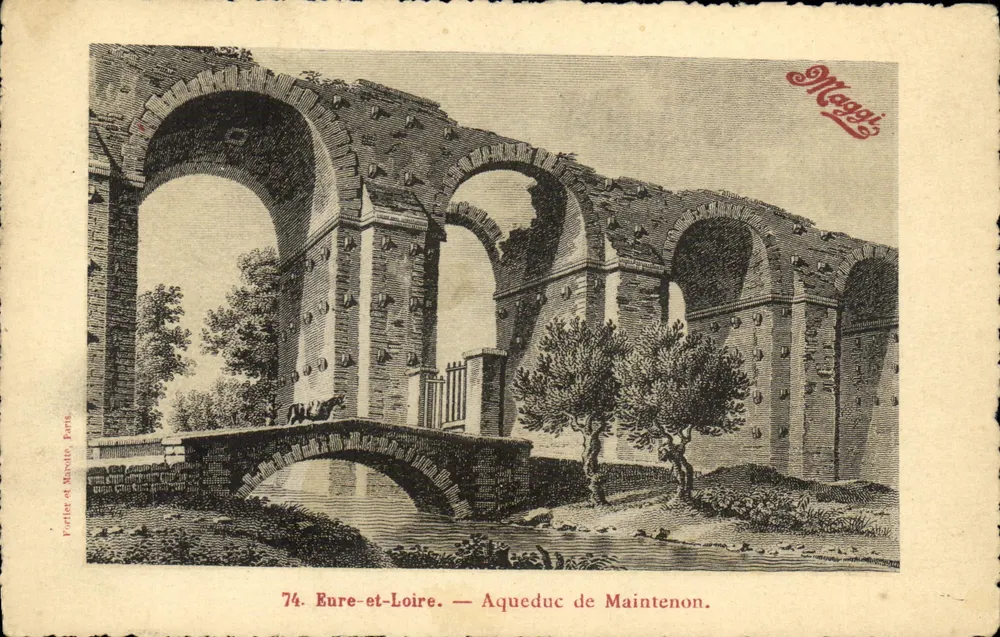 Aqueduto de Maintenon — Eure-et-Loire — editor Portier et Marolle, n°74 - Frente