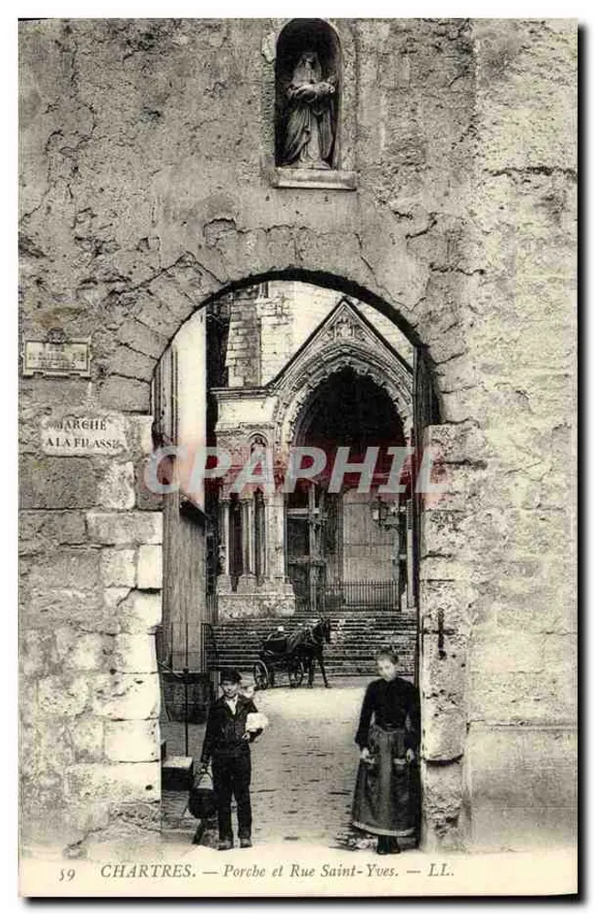 Chartres — Portal und Straße Saint-Yves — LL. — n°59 - Vorderseite