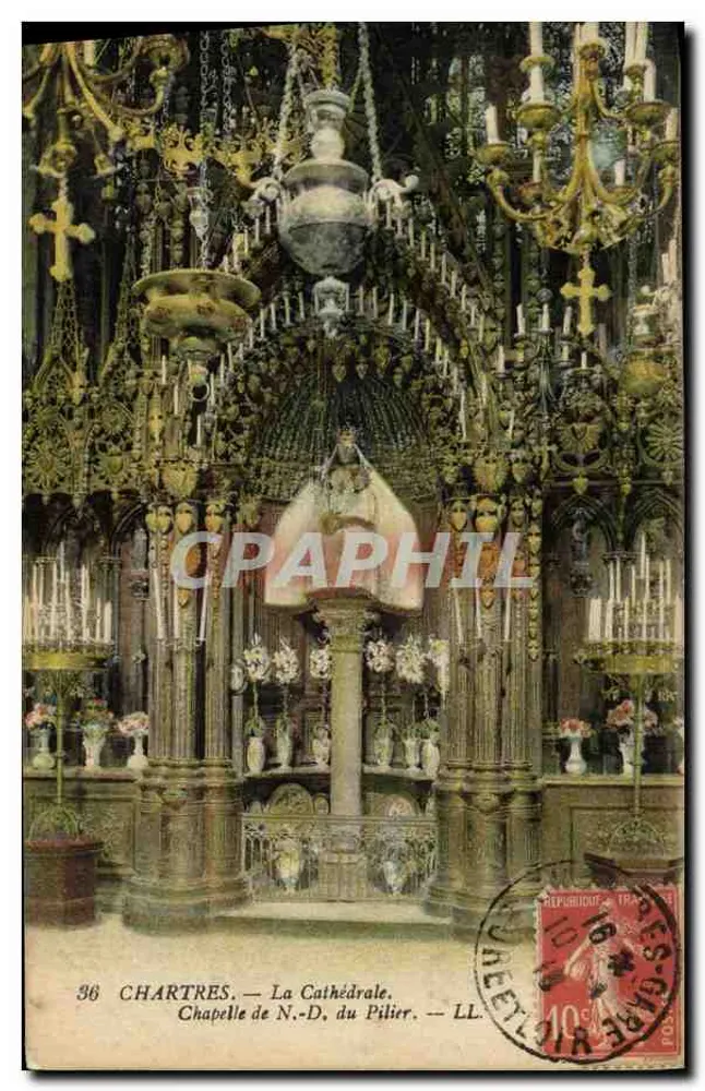 Chartres — Die Kathedrale. Kapelle der Jungfrau vom Säulenkreuz — LL - Vorderseite