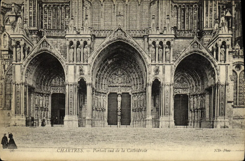 Chartres — Portão sul da Catedral — ND Phot. - Frente