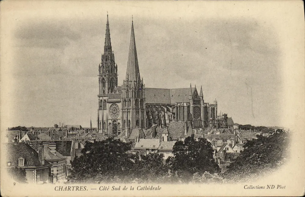 Chartres — Lado Sul da Catedral — Collections ND Phot - Frente