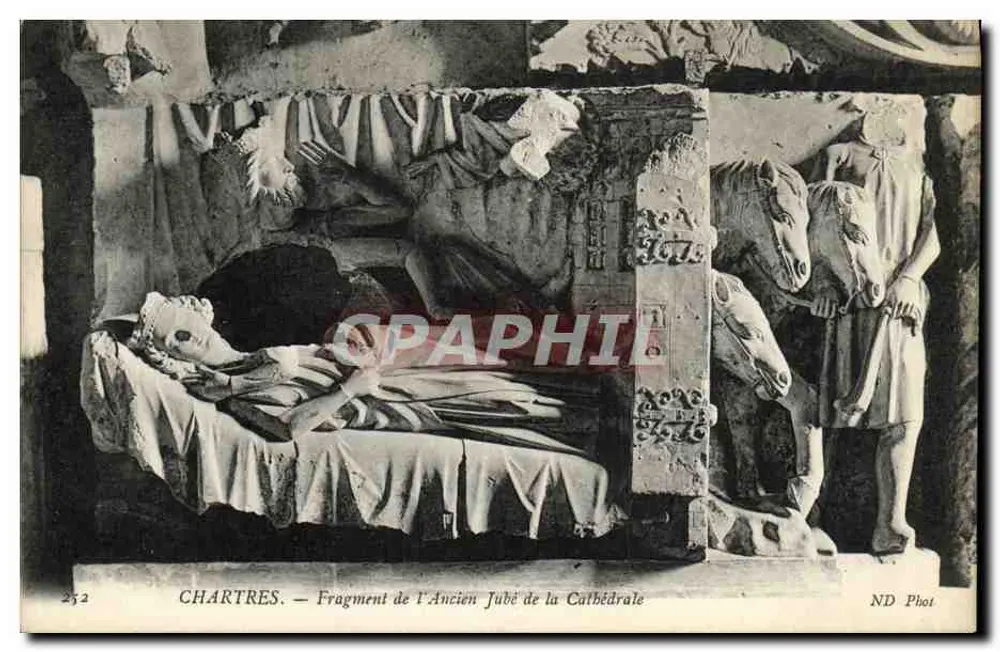Chartres — Fragment des alten Jubés der Kathedrale — ND Phot - Vorderseite