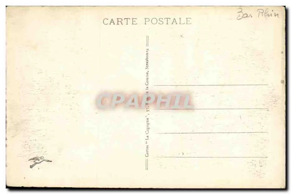 Lago da La Lauch — altitude 954m — Cartes La Cigogne, Strasbourg - Verso