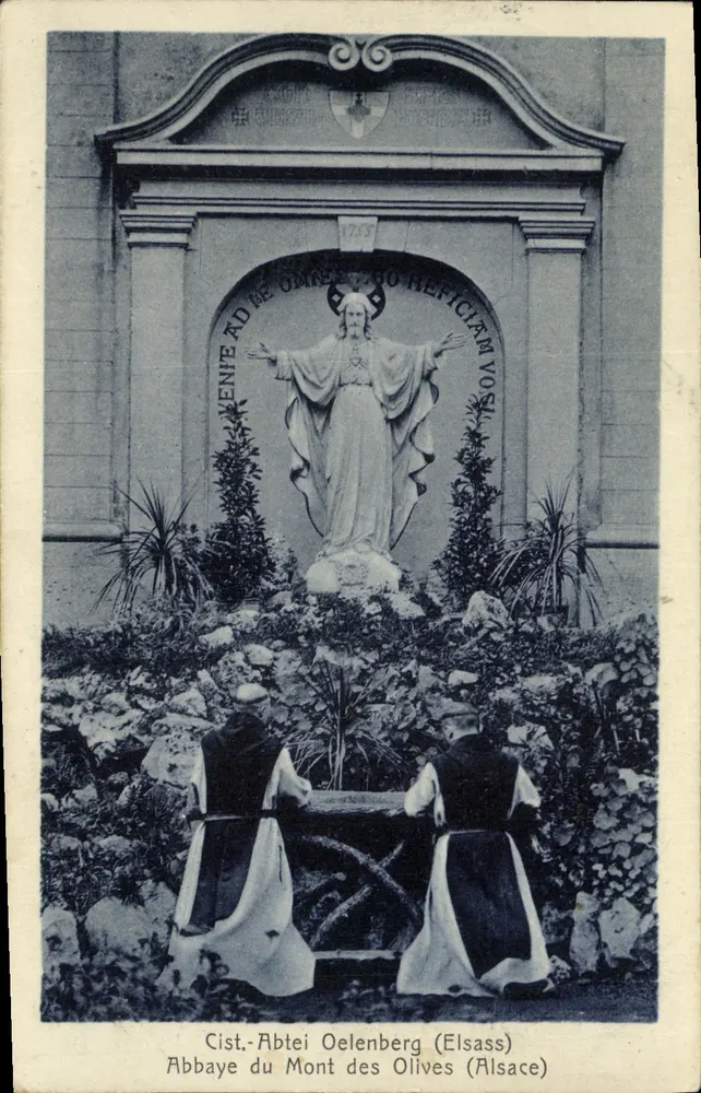 Abtei Mont des Olives (Elsass) — Statue Jesu Christi — Cist.-Abtei Oelenberg (Elsass) - Vorderseite