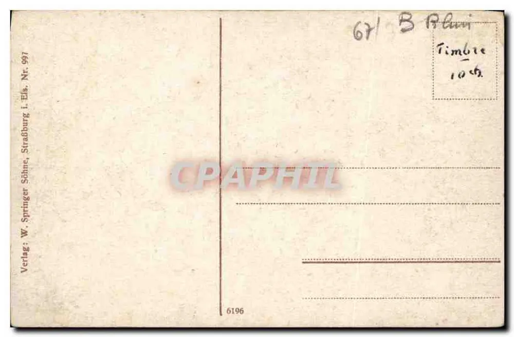 Kloster Odilienberg in den Vogesen — Verlag W. Springer, Straßburg, Nr. 997 - Rückseite