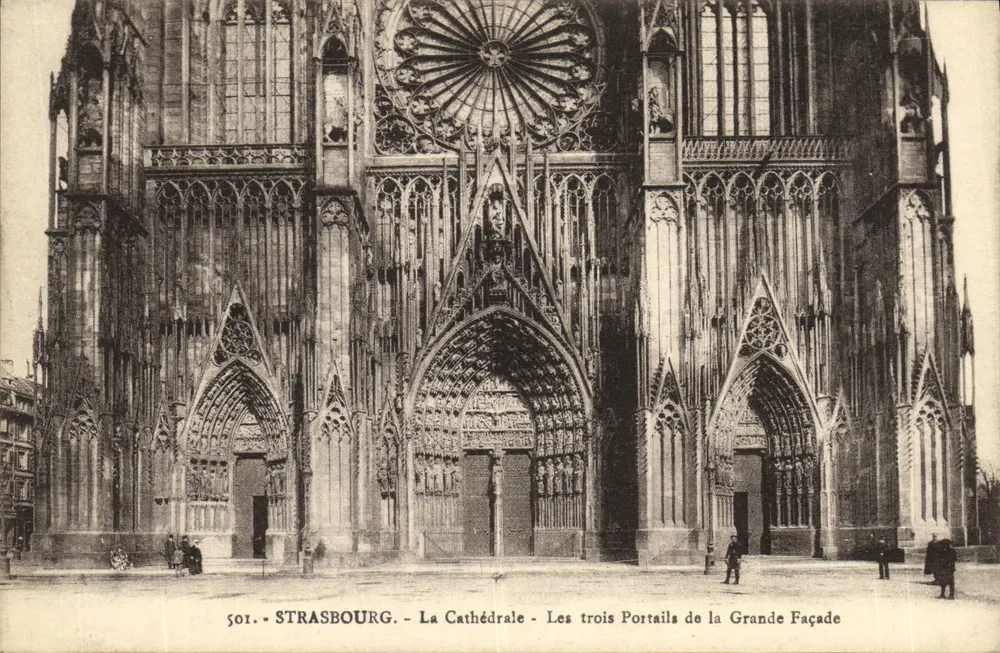 Straßburg - Die Kathedrale - Die drei Portale der großen Fassade — CH. BENGÉRET, n°501 - Vorderseite