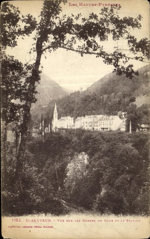 St-Sauveur — Ansicht der Schluchten des Gaves und der Station — Phototype Labouche Frères, Toulouse, Nr. 1182 - Vorderseite