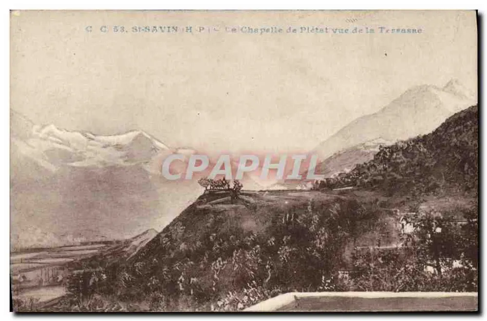 Die Kapelle von Plétat aus der Terrassane gesehen — Saint-Savin — Carrache, Verleger, Pau - Vorderseite