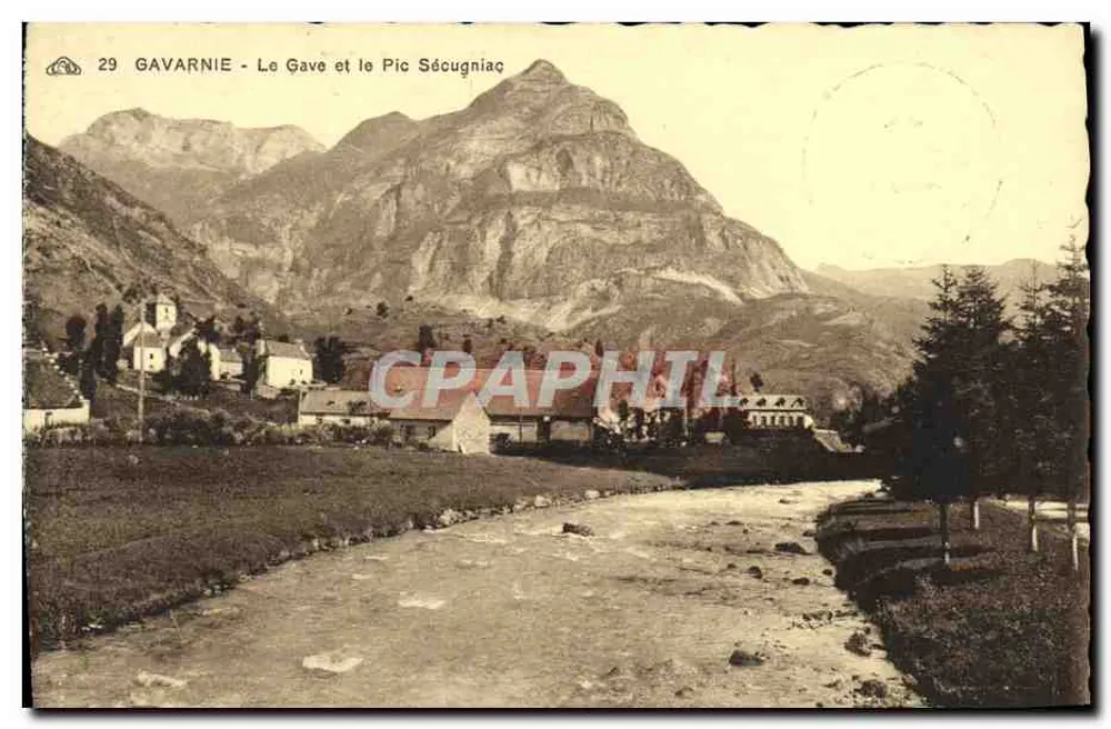 Gavarnie - Le Gave et le Pic Sécugniaç — C. A. Alscronne des Arts Photographiques, Strasbourg - Frente