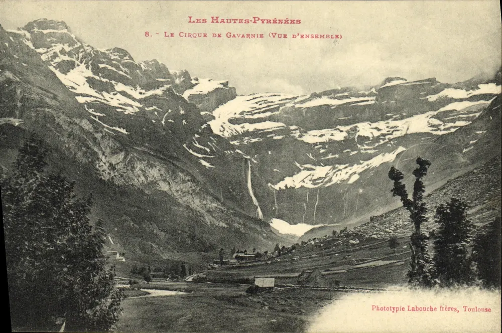 O Circo de Gavarnie — Vista geral — Fototipia Labouche frères, Toulouse - Frente