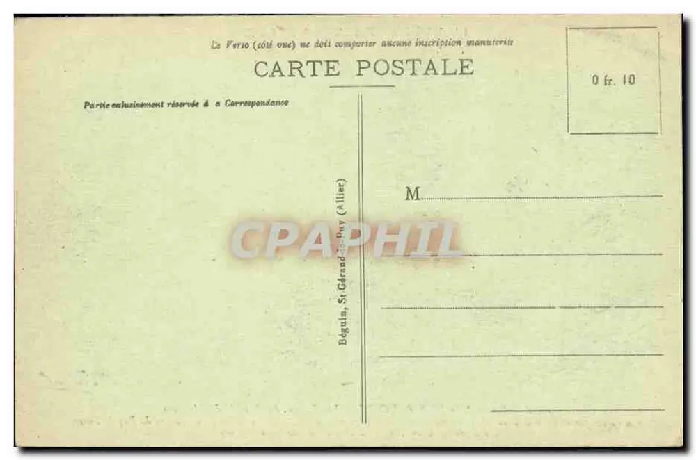 Gipfel des Puy de Dôme — Ruinen des Tempels des Merkur — Verlag: Béguin, St-Gérand-de-Puy - Rückseite