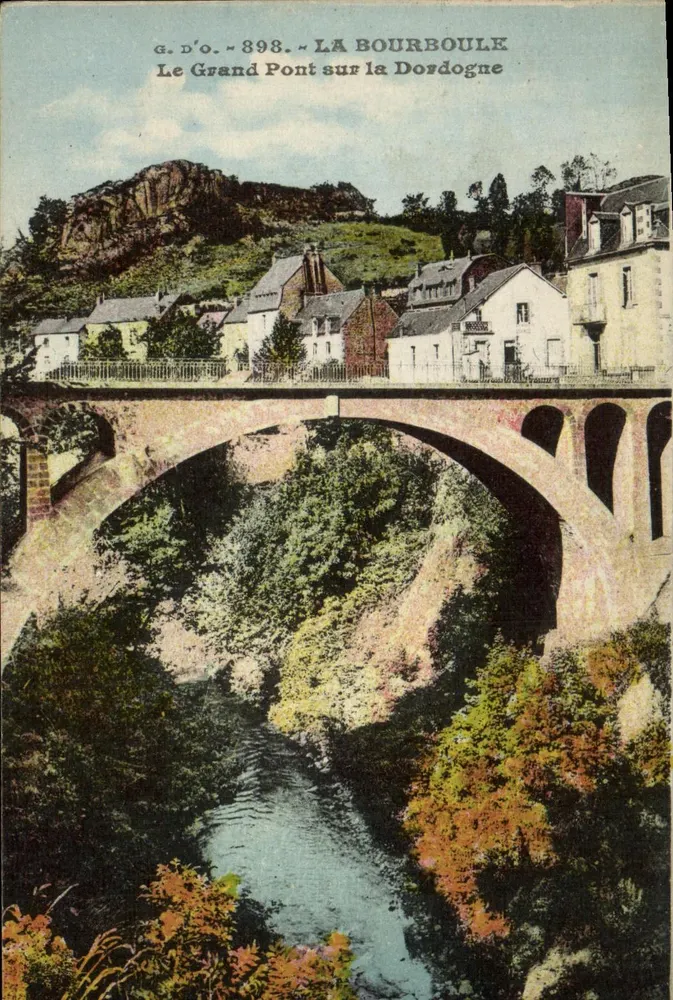 La Bourboule — Der Große Brücke über die Dordogne — G. D'O. n°898 - Vorderseite