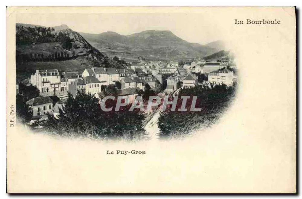 La Bourboule — widok Puy-Gros — B.F., Paryż - Awers
