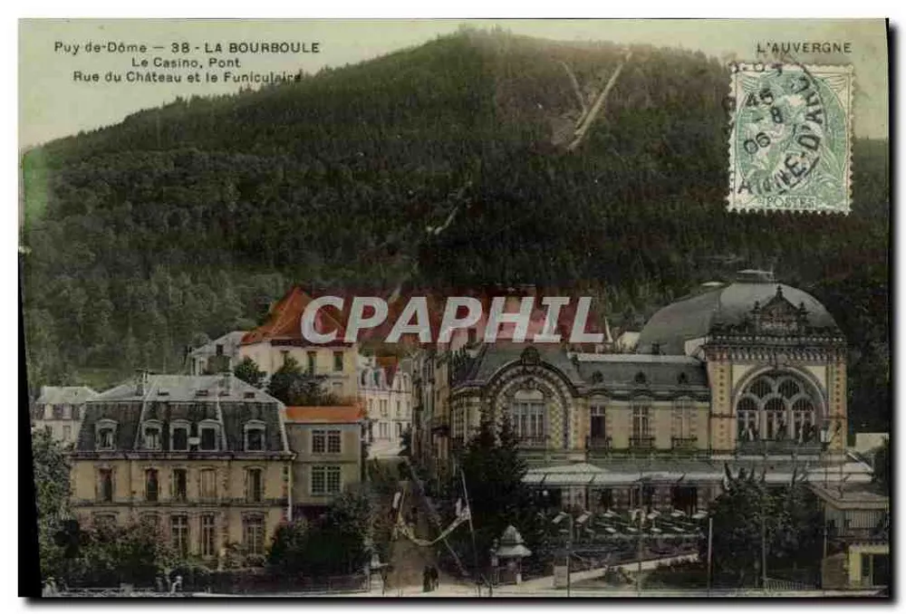 Puy-de-Dôme — La Bourboule — Das Casino und der Seilbahn - Vorderseite