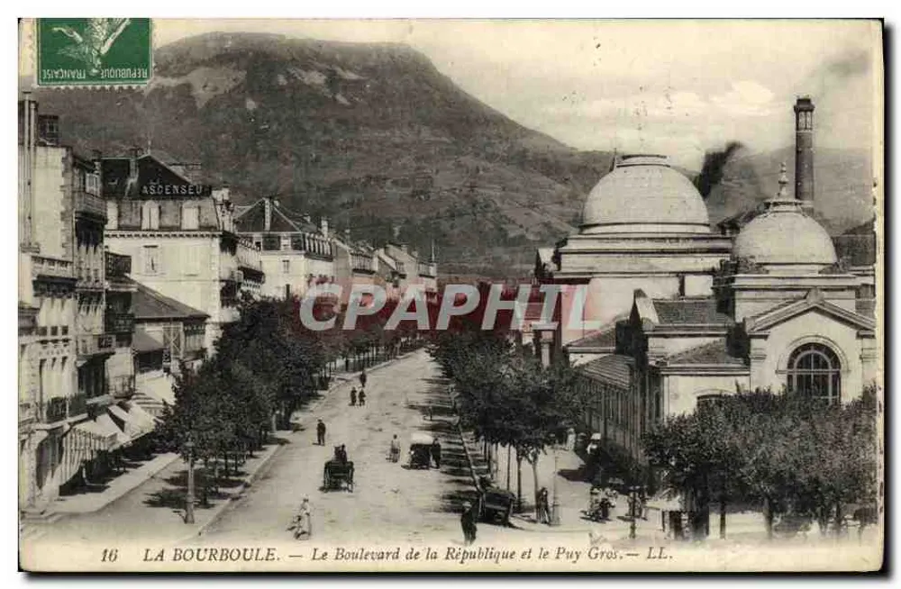 La Bourboule — Boulevard de la République und Puy Gros — LL. — Aufzug - Vorderseite