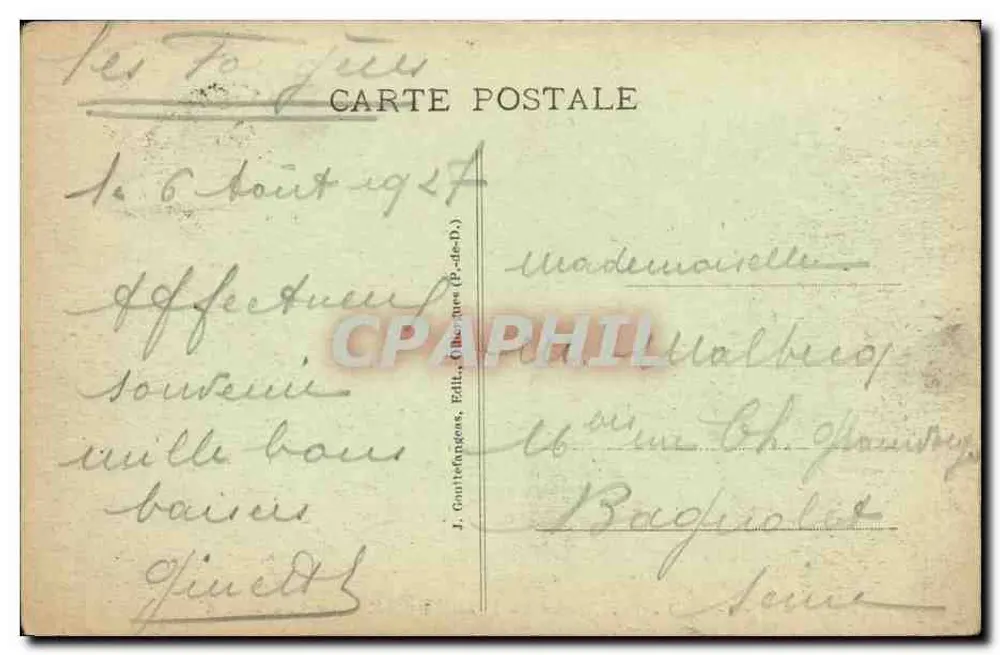 Arredores do MONT-DORÉ — O Lago Pavin — J. Goutrefangs, Ed. (B-46-D.) - Verso