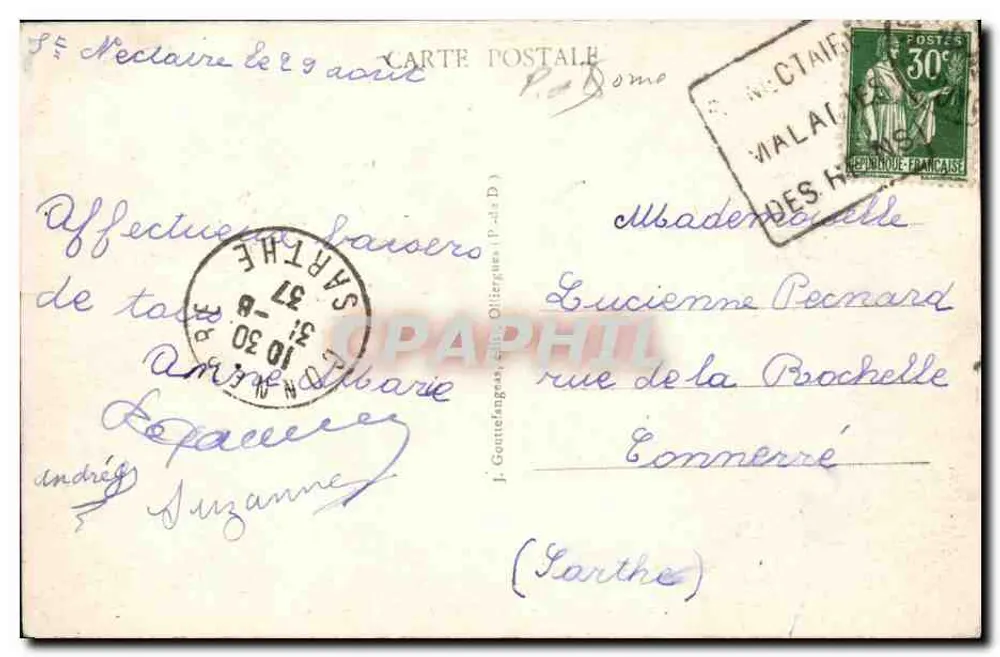 O castelo de Murois — A Auvergne — editor J. Ollier - Verso