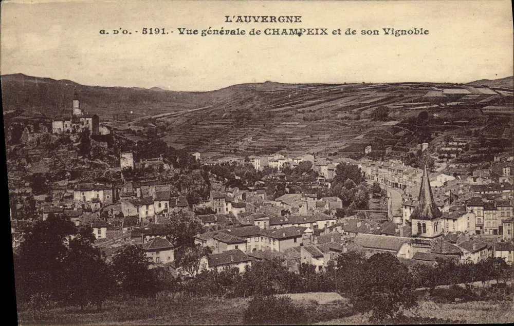 Champeix und sein Weinberg — L'Auvergne — J. Gouttefanges, Verleger, n° 5191 - Vorderseite