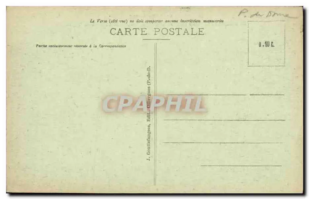 Champeix und sein Weinberg — L'Auvergne — J. Gouttefanges, Verleger, n° 5191 - Rückseite