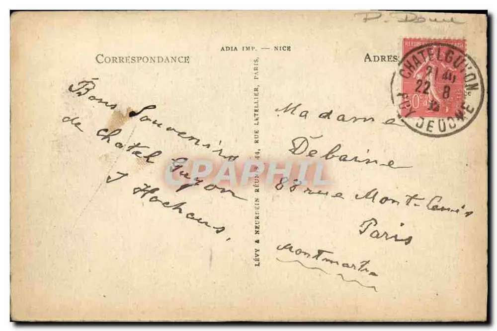 Environs de CHATEL-GUYON — O Castelo de Chazeran — LL - Verso