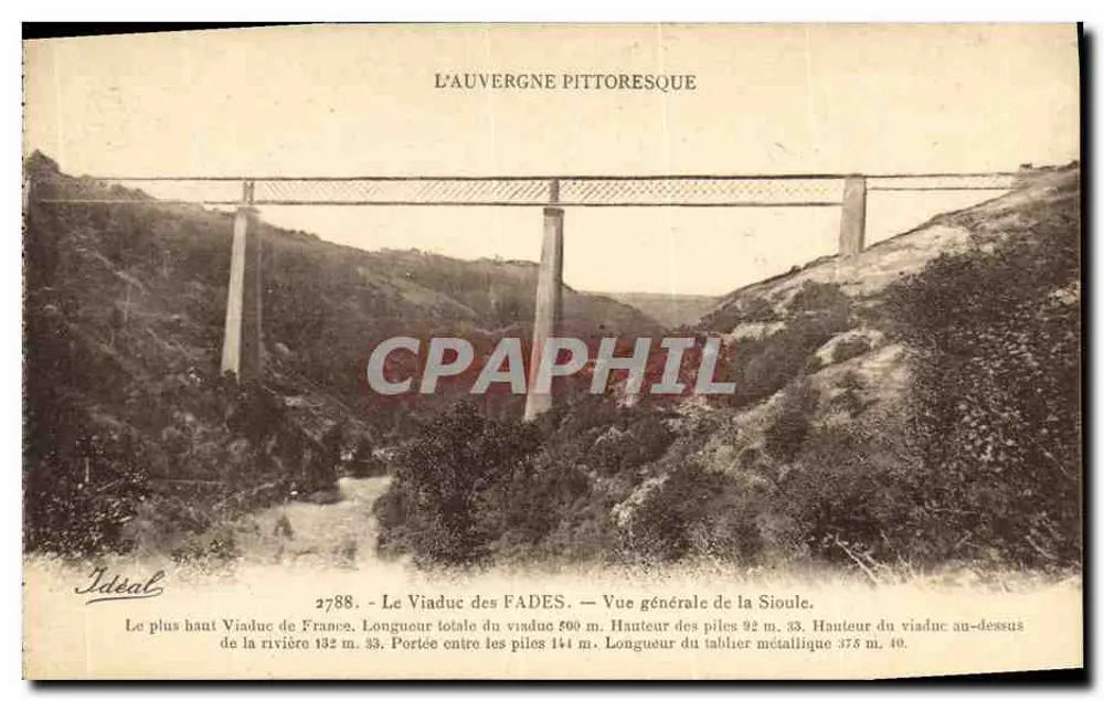 Der Viadukt der Fades — Allgemeine Ansicht der Sioule — Das pittoreske Auvergne - Vorderseite