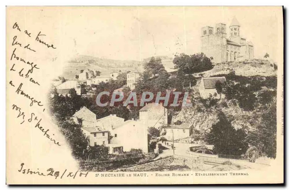 S' NECTAIRE LE HAUT - romanische Kirche - Thermalbad - Vorderseite