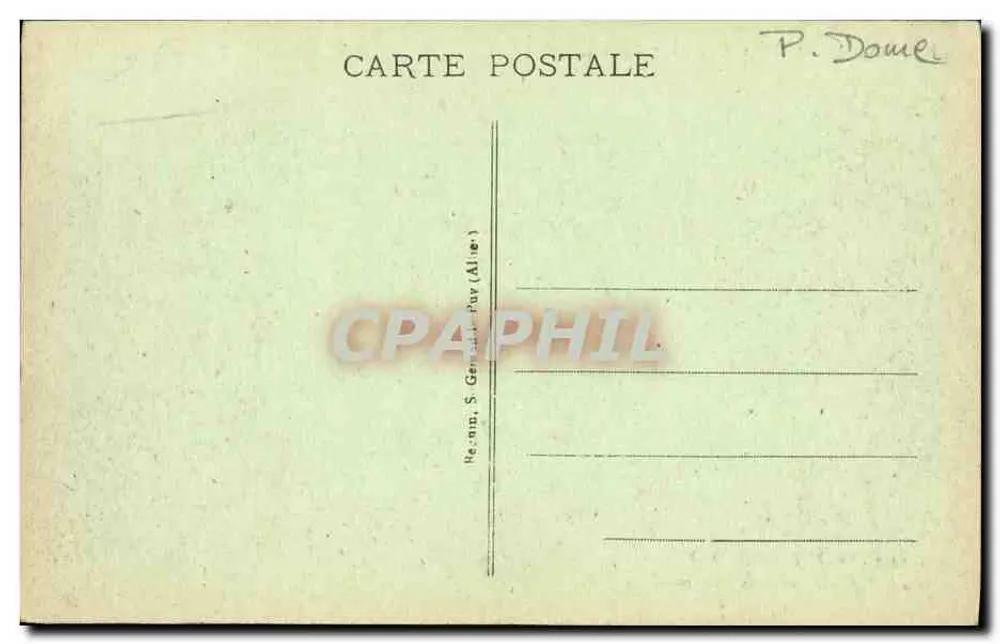 Saint-Nectaire — A Vale entre as Duas Estações — C.P.A. n°3435 - Verso