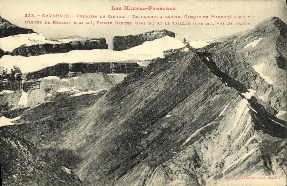 Gavarnie - Frontão do Circo - Vista dos picos das Altas-Pirineus - Frente