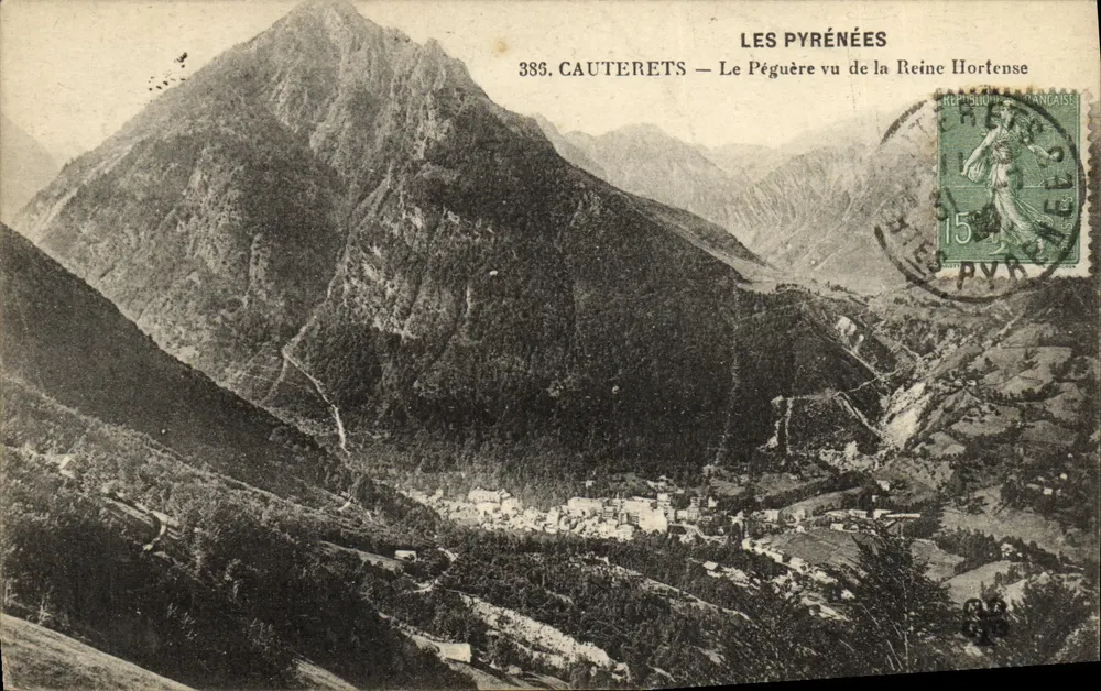 Cauterets — Le Péguère vu de la Reine Hortense — Éditeur : Les Pyrénées, n° 389 - Vorderseite