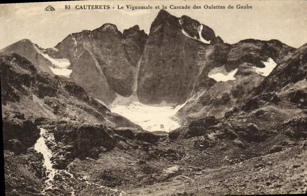 Cauterets - Der Vignemale und der Wasserfall der Oulettes de Gaube - Vorderseite
