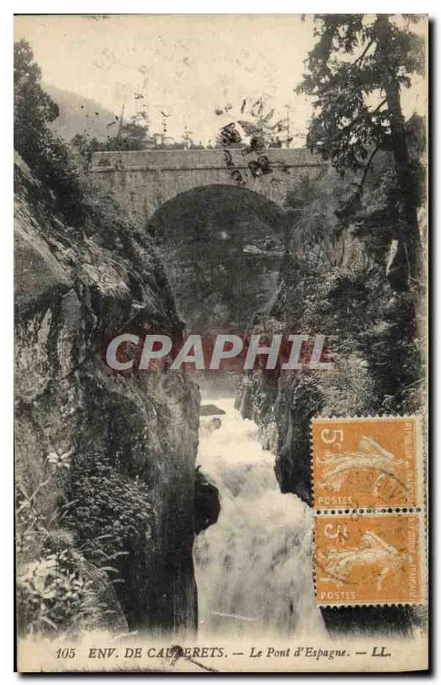 Env. de Cauterets — O Ponte da Espanha — LL — n° 105 - Frente