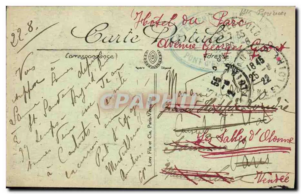 Env. de Cauterets — O Ponte da Espanha — LL — n° 105 - Verso