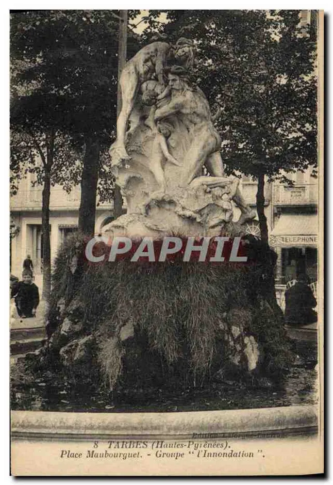 Tarbes (Hautes-Pyrénées) — Place Maubourguet — Gruppe 'Die Überschwemmung' — Verlag L. Véronique, Nr. 8 - Vorderseite