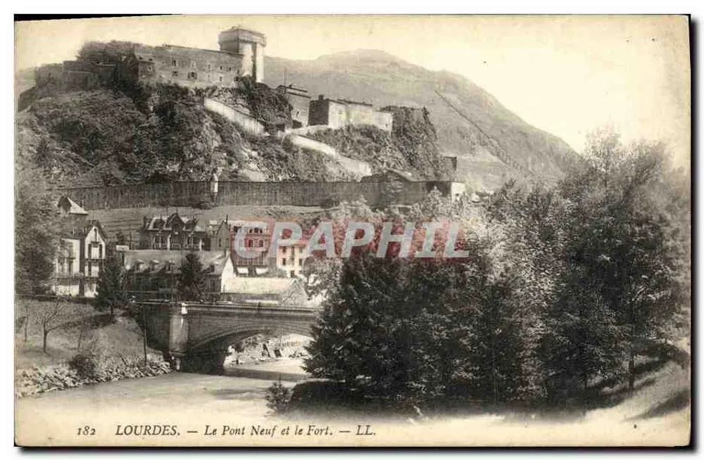 Lourdes — Der neue Brücke und das Fort — LL. — Nr. 182 - Vorderseite