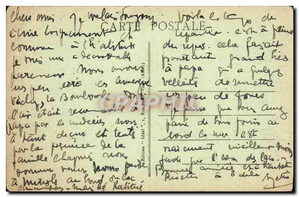 A Auvergne pitoresca — O Lago Chambon e os Monts Dore — Edição Ideal n°3377 - Verso