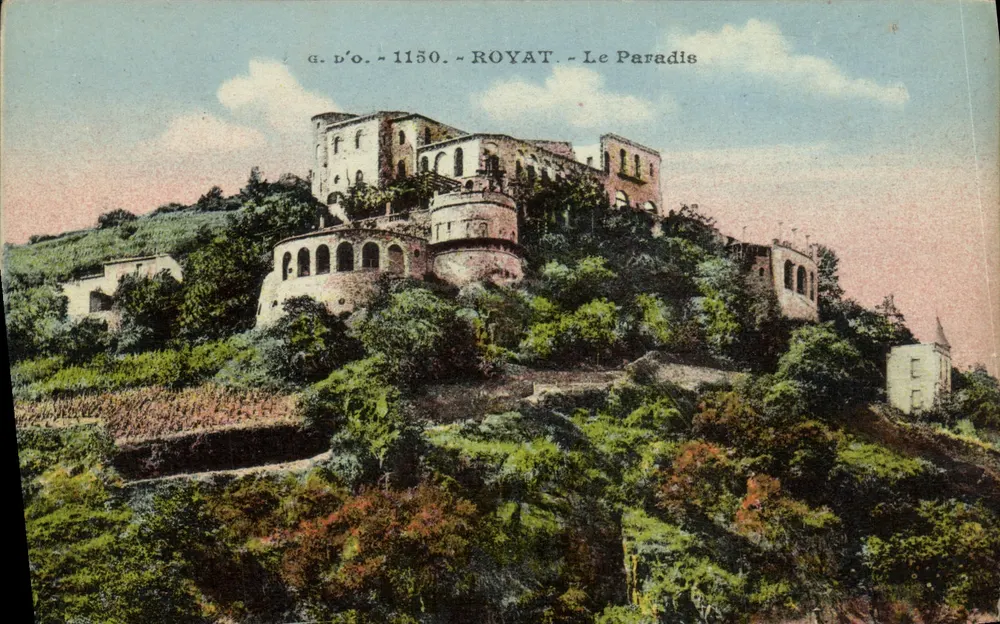 Royat - Le Paradis — Ruínas sobre colina — G. D'O. n° 1150 - Frente