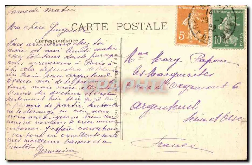 Royat — Belle Croix sculptée du XVᵉ siècle — G. d'O. - 453 - Reverso