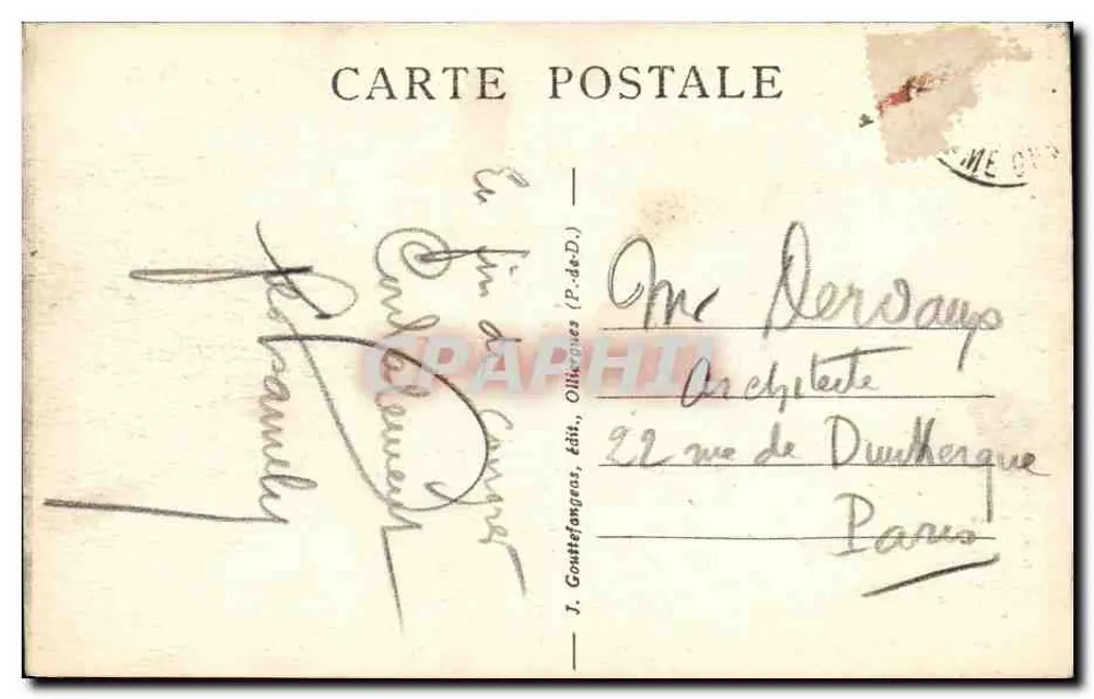 Clermont-Ferrand — Igreja de Nossa Senhora do Pont (século XII) — J. Gouttefanges, editor (P.-de-D.) - Verso