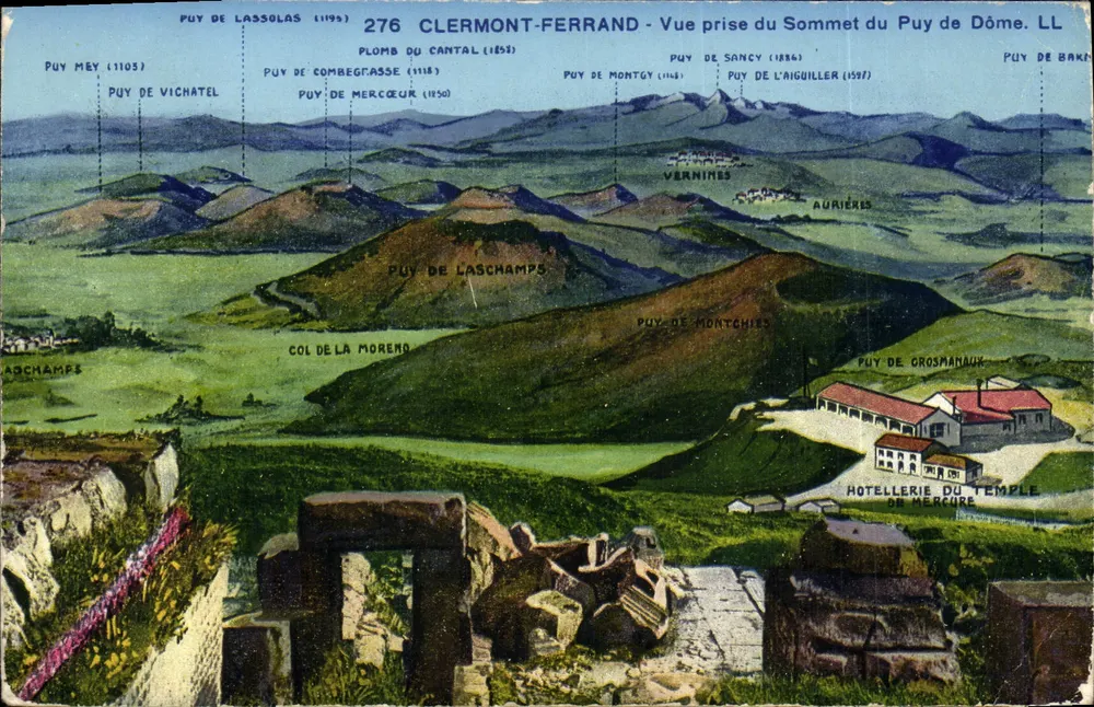 Clermont-Ferrand — Ansicht vom Gipfel des Puy de Dôme — LL - Vorderseite