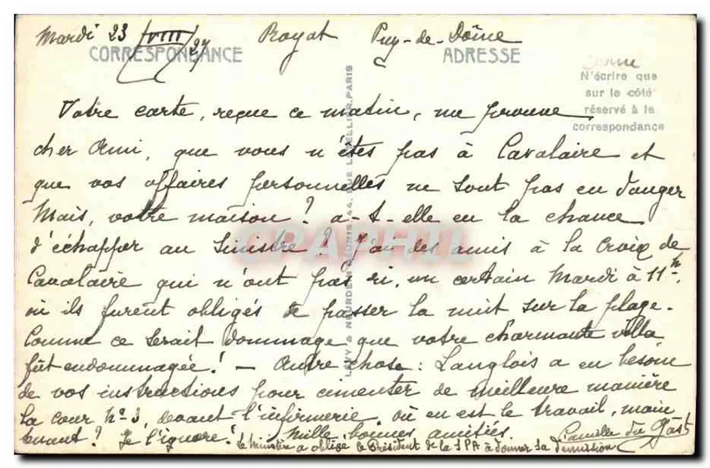 Clermont-Ferrand — Ansicht vom Gipfel des Puy de Dôme — LL - Rückseite