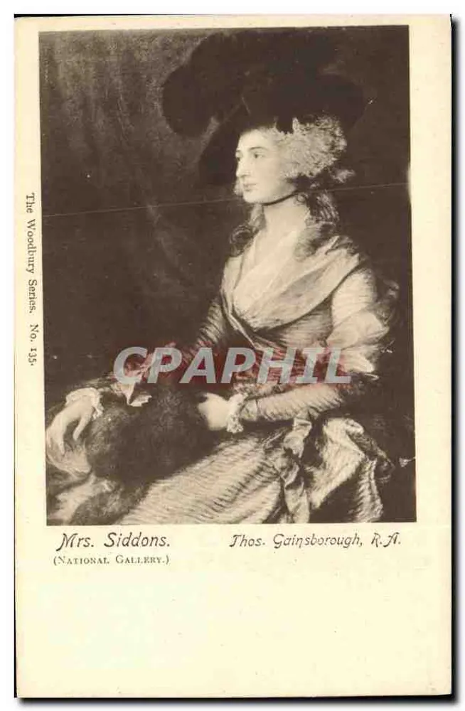 Mrs. Siddons — retrato por Thomas Gainsborough — A Série Woodbury, Número 135 - Frente