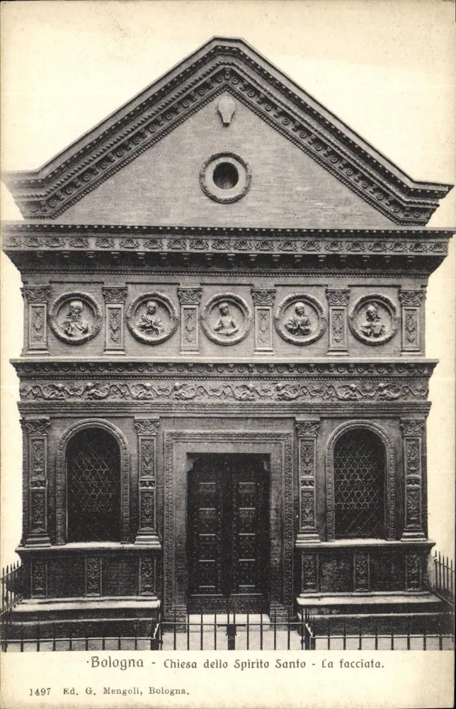 Bologna - Kirche des Heiligen Geistes - Die Fassade - Ed. G. Mengoli, Bologna - Vorderseite