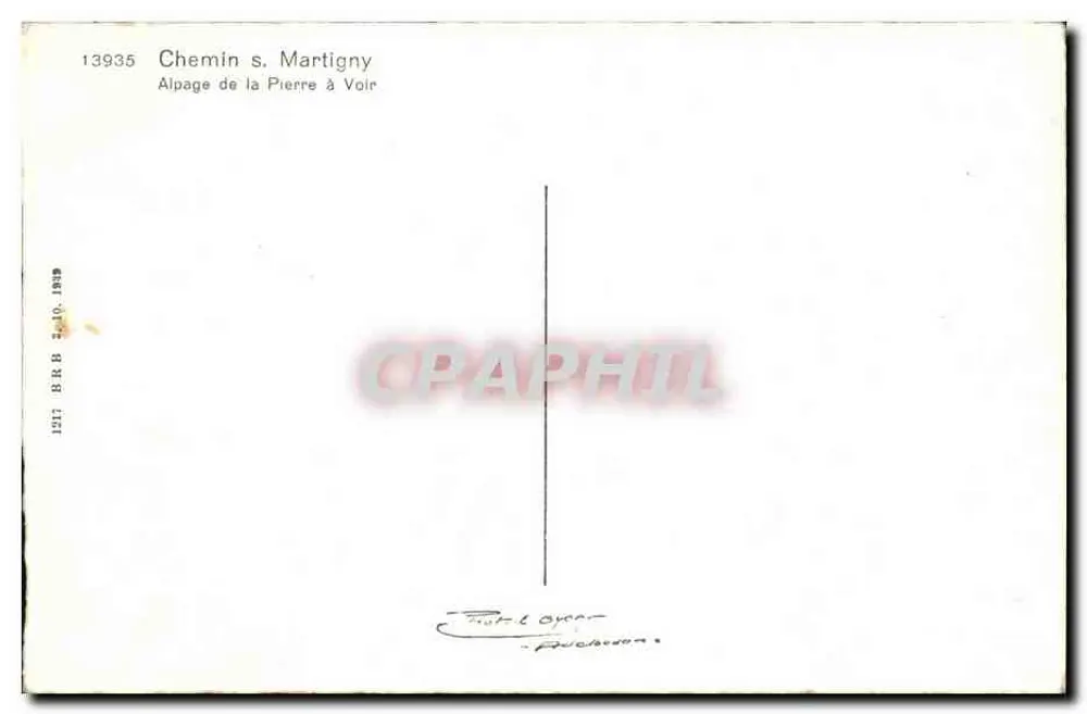 Alpaga de la Pierre à Voir — Chemin s. Martigny — n° 13935 - Rückseite