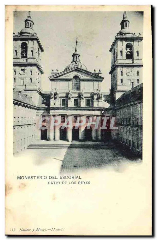 Monastero di Escorial — Cortile dei Re — Hauser y Monet, Madrid, n° 113 - Recto