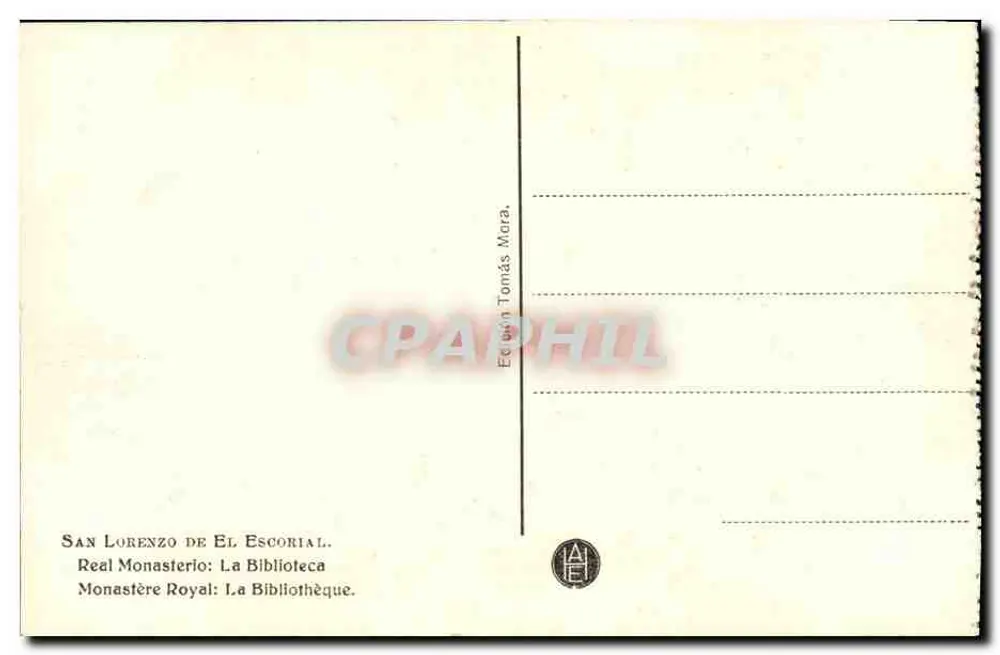 San Lorenzo de El Escorial — Königliche Bibliothek — Ausgabe Tomás Mora - Rückseite