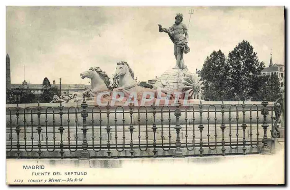 Madrid — Fonte de Netuno — Hauser y Menet, n° 1124 - Frente